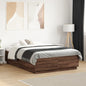 JUNG Vida Bettgestell mit LED Braun Eichen-Optik 140x190 cm Holzwerkstoff
