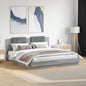 JUNG Vida Bettgestell mit Kopfteil Grau Sonoma 200x200cm Holzwerkstoff