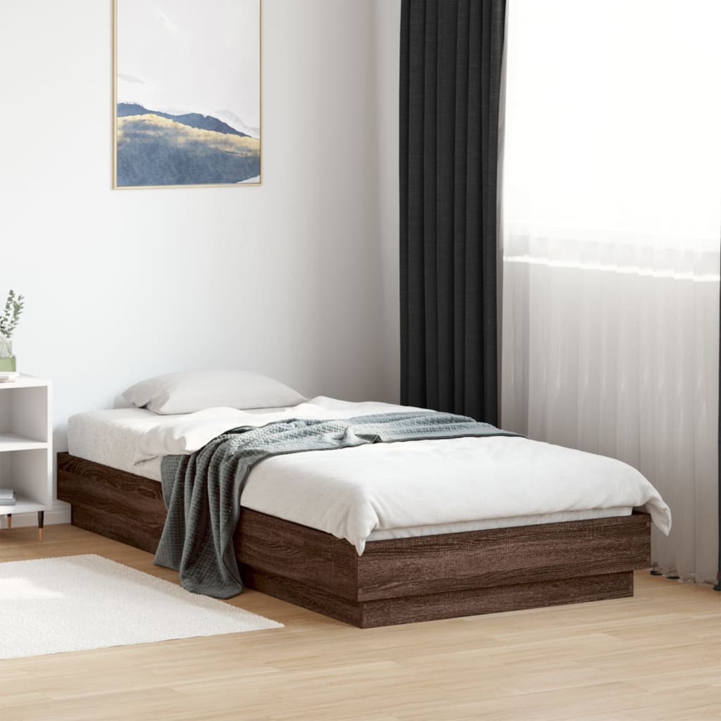 JUNG Vida Bettgestell ohne Matratze Braun Eiche 75x190 cm Holzwerkstoff