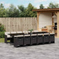 JUNG Vida 13-tlg. Garten-Essgruppe mit Kissen Schwarz Poly Rattan