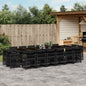 JUNG Vida 17-tlg. Garten-Essgruppe mit Kissen Schwarz Poly Rattan
