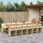 JUNG Vida 13-tlg. Garten-Essgruppe mit Kissen Beige Poly Rattan