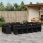 JUNG Vida 15-tlg. Garten-Essgruppe mit Kissen Schwarz Poly Rattan