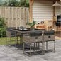 JUNG Vida 5-tlg. Garten-Essgruppe mit Kissen Grau Poly Rattan