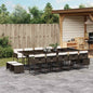 JUNG Vida 15-tlg. Garten-Essgruppe mit Kissen Braun Poly Rattan