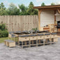 JUNG Vida 15-tlg. Garten-Essgruppe mit Kissen Beigemischung Poly Rattan