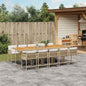 JUNG Vida 11-tlg. Garten-Essgruppe mit Kissen Beige Poly Rattan