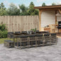 JUNG Vida 15-tlg. Garten-Essgruppe mit Kissen Grau Poly Rattan