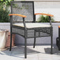 JUNG Vida Gartenstühle mit Kissen 2 Stk. Schwarz Poly Rattan Akazienholz