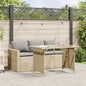 JUNG Vida 2-tlg. Garten-Essgruppe mit Kissen Beige Poly Rattan