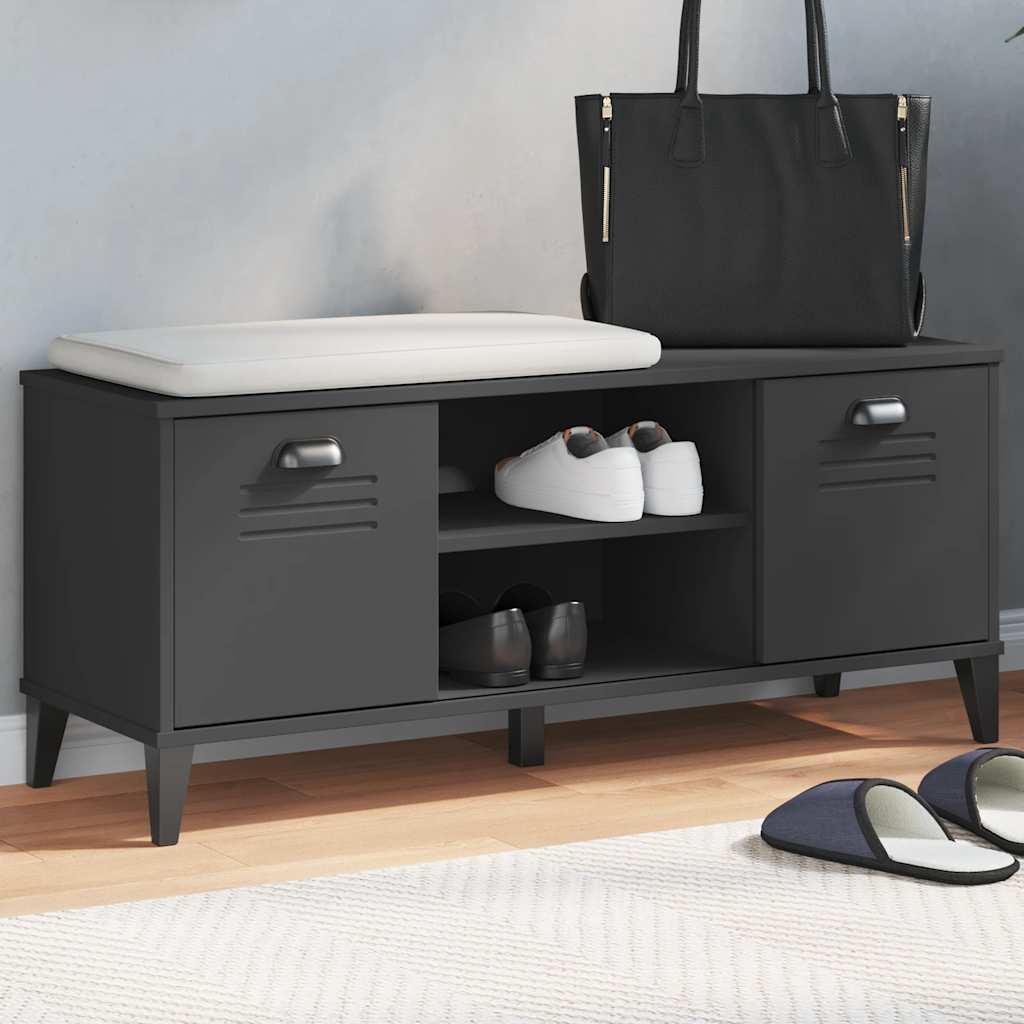 JUNG Vida Schuhbank VIKEN Schwarz 106x35x45 cm Holzwerkstoff
