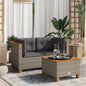 JUNG Vida Garten-Ecksofas mit Kissen 2 Stk. Grau Poly Rattan