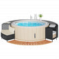 JUNG Vida Whirlpool-Umrandung Schwarz Poly-Rattan und Massivholz Akazie