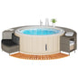 JUNG Vida Whirlpool-Umrandung Grau Poly Rattan und Massivholz Akazie