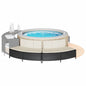 JUNG Vida Whirlpool-Bänke mit Auflagen 2 Stk. Schwarz Poly Rattan