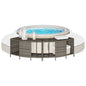 JUNG Vida Outdoor-Regale für Whirlpool 2 Stk. Grau Poly Rattan