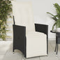 JUNG Vida Gartensessel Verstellbar mit Kissen Schwarz Poly Rattan