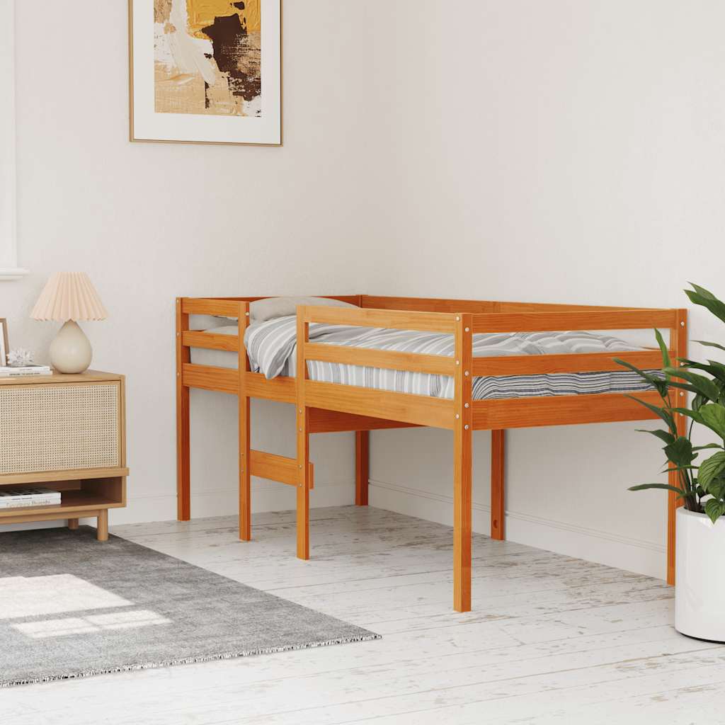 JUNG Vida Hochbett Wachsbraun 80x200 cm Massivholz Kiefer
