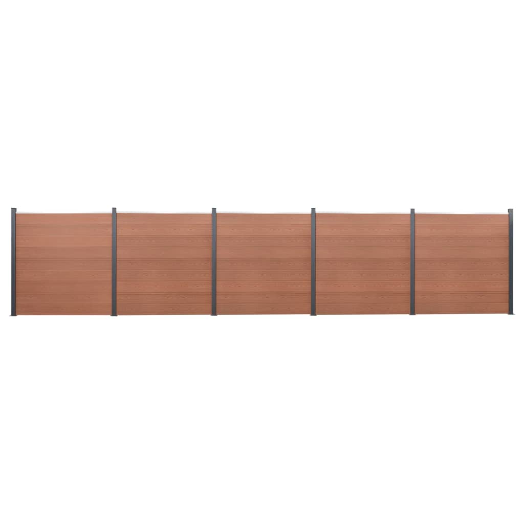 JUNG Vida Zaunelement-Set Braun 872x186 cm WPC