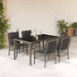 JUNG Vida 5-tlg. Garten-Essgruppe mit Kissen Grau Poly Rattan