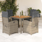 JUNG Vida 5-tlg. Garten-Essgruppe mit Kissen Grau Poly Rattan
