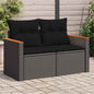 JUNG Vida Gartensofa mit Kissen 2-Sitzer Schwarz Poly Rattan