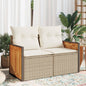 JUNG Vida Gartensofa mit Kissen 2-Sitzer Beige Poly Rattan