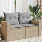 JUNG Vida Gartensofa mit Kissen 2-Sitzer Beige Poly Rattan