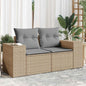 JUNG Vida Gartensofa mit Kissen 2-Sitzer Beige Poly Rattan