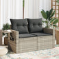 JUNG Vida Gartensofa mit Kissen 2-Sitzer Hellgrau Poly Rattan