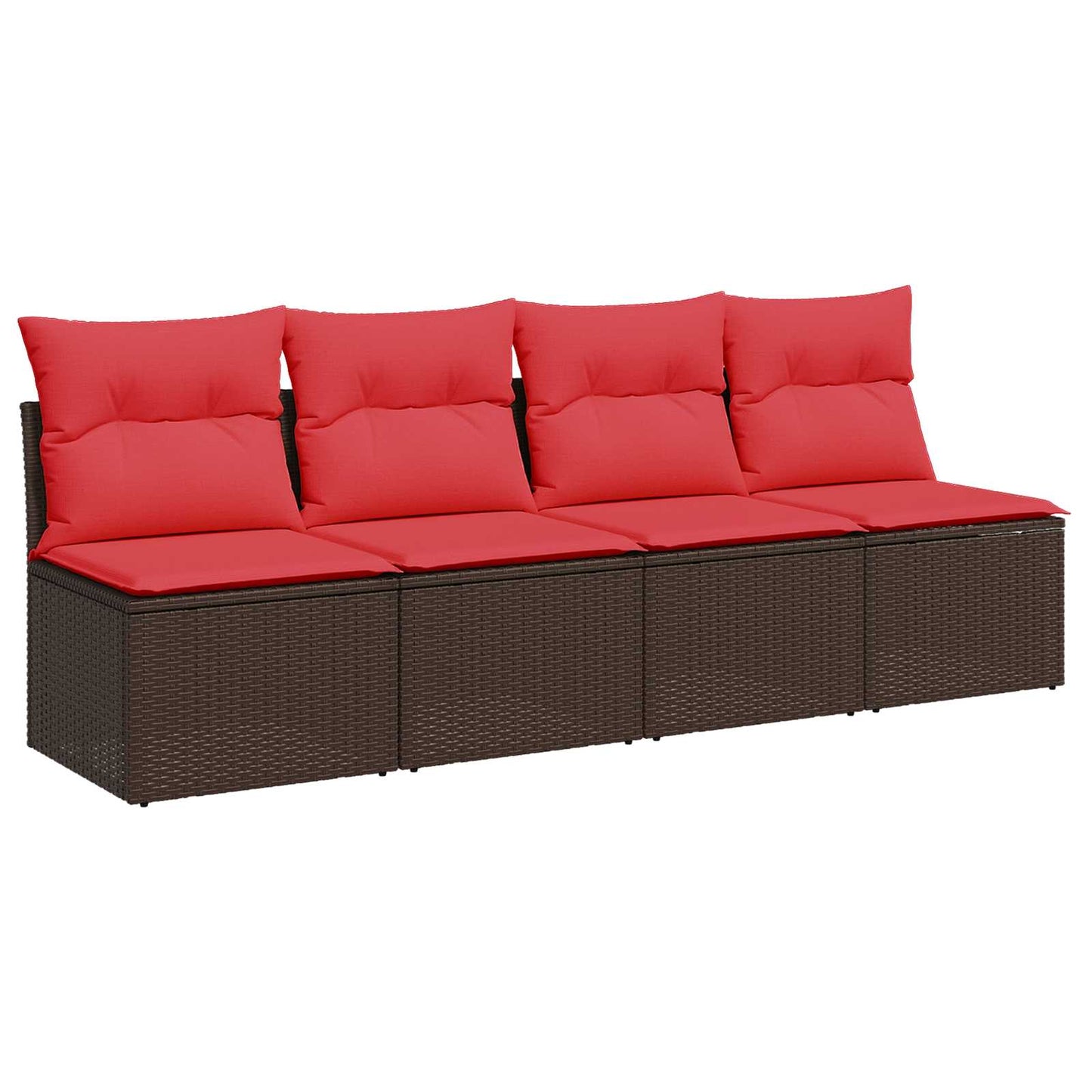 JUNG Vida Gartensofa mit Kissen 4-Sitzer Braun Poly Rattan