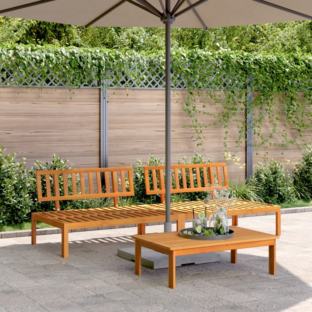 JUNG Vida Garten-Mittelsofas aus Paletten 2 Stk. Massivholz Akazie