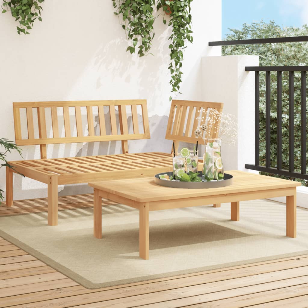 JUNG Vida 2-tlg. Garten-Sofagarnitur aus Paletten Massivholz Akazie