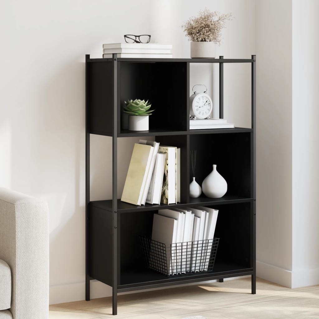 JUNG Vida Bücherregal Schwarz 72x28x109 cm Holzwerkstoff
