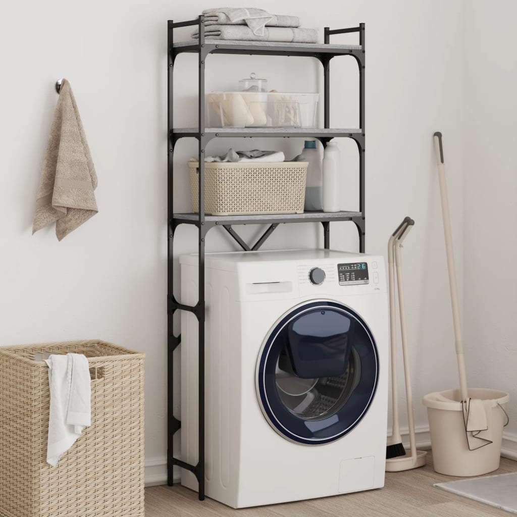 JUNG Vida Waschmaschinenregal Grau Sonoma 67x25x163 cm Holzwerkstoff