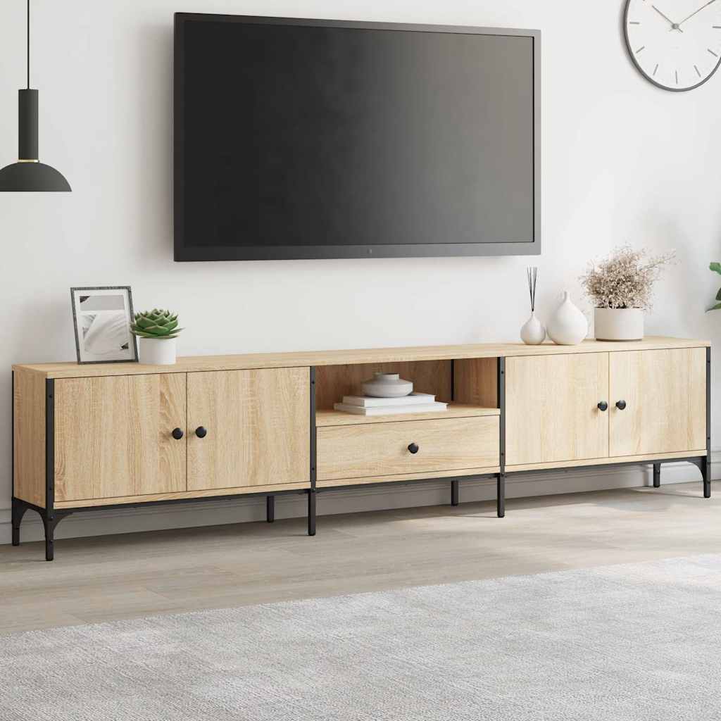 JUNG Vida TV-Schrank mit Schublade Sonoma-Eiche 200x25x44cm Holzwerkstoff