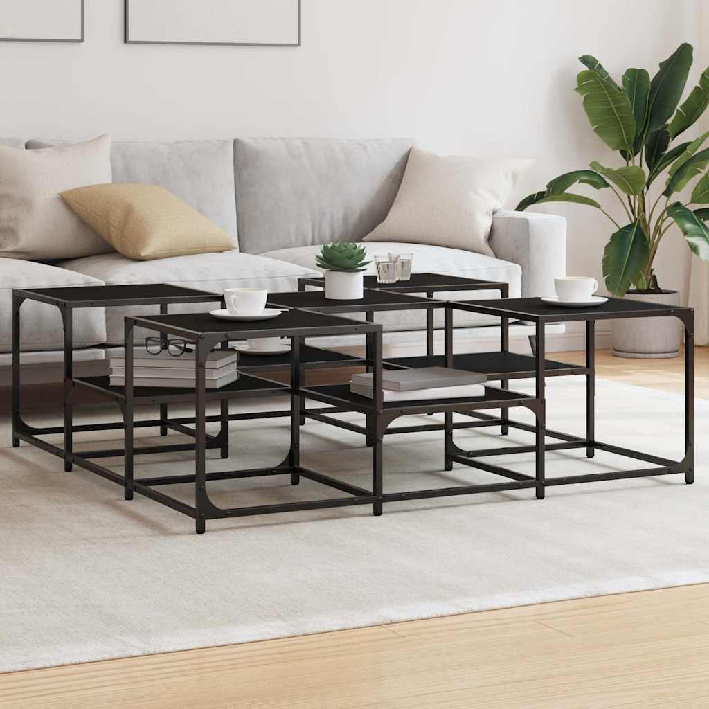 JUNG Vida Couchtisch Schwarz 121x121x40 cm Holzwerkstoff