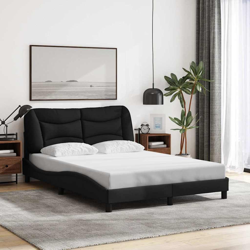 JUNG Vida Bettgestell ohne Matratze "Hvar" Schwarz 140x190 cm Stoff