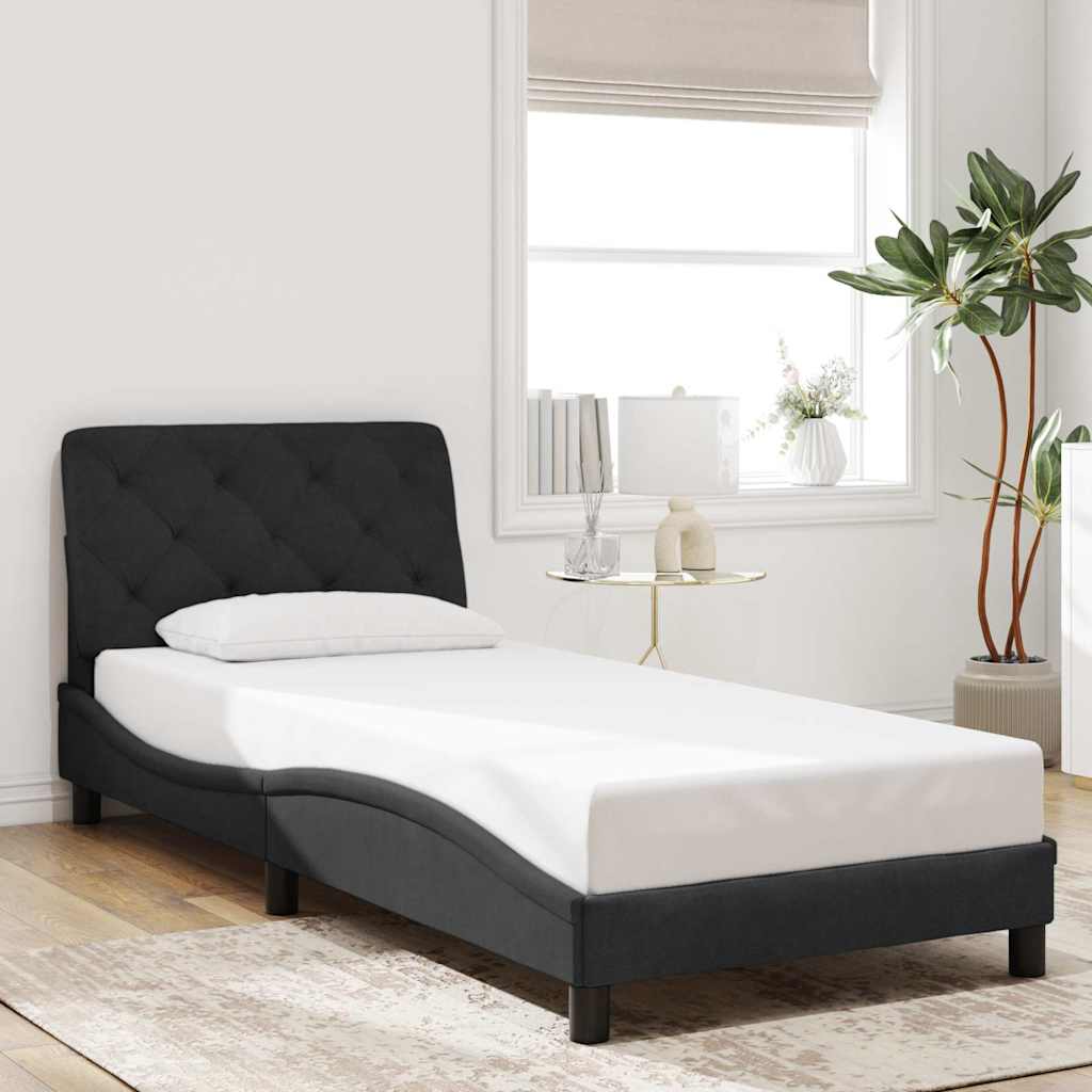 JUNG Vida Bettgestell ohne Matratze Schwarz 90x200 cm Samt