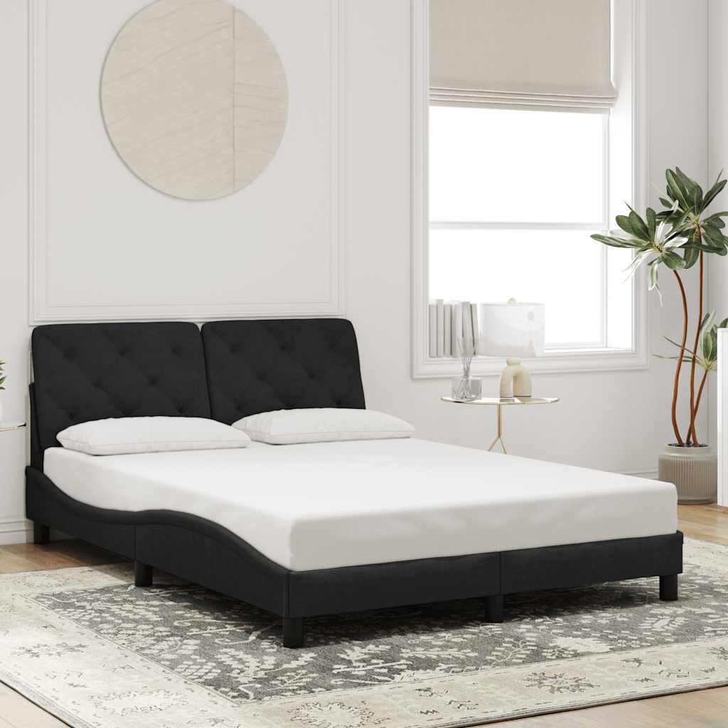 JUNG Vida Bettgestell ohne Matratze Schwarz 140x190 cm Samt