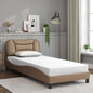 JUNG Vida Bettgestell ohne Matratze "Hvar" Cappuccino-Braun 90x200 cm Kunstleder