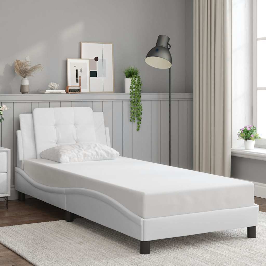 JUNG Vida Bettgestell ohne Matratze "Zadar" Weiß 90x190 cm Kunstleder