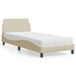 JUNG Vida Bett mit Matratze "Dover" Creme 90x190 cm Stoff