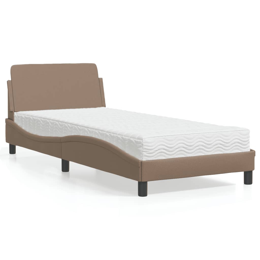 JUNG Vida Bett mit Matratze "Dover" Cappuccino-Braun 90x190 cm Kunstleder