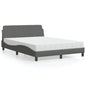JUNG Vida Bett mit Matratze "Dover" Dunkelgrau 140x190 cm Stoff