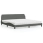 JUNG Vida Bett mit Matratze "Dover" Dunkelgrau 200x200 cm Stoff