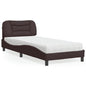 JUNG Vida Bett mit Matratze "Hvar" Dunkelbraun 90x190 cm Stoff