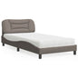 JUNG Vida Bett mit Matratze "Hvar" Taupe 100x200 cm Stoff