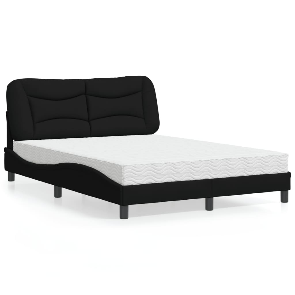 JUNG Vida Bett mit Matratze "Hvar" Schwarz 120x200 cm Stoff