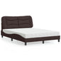JUNG Vida Bett mit Matratze "Hvar" Dunkelbraun 140x190 cm Stoff